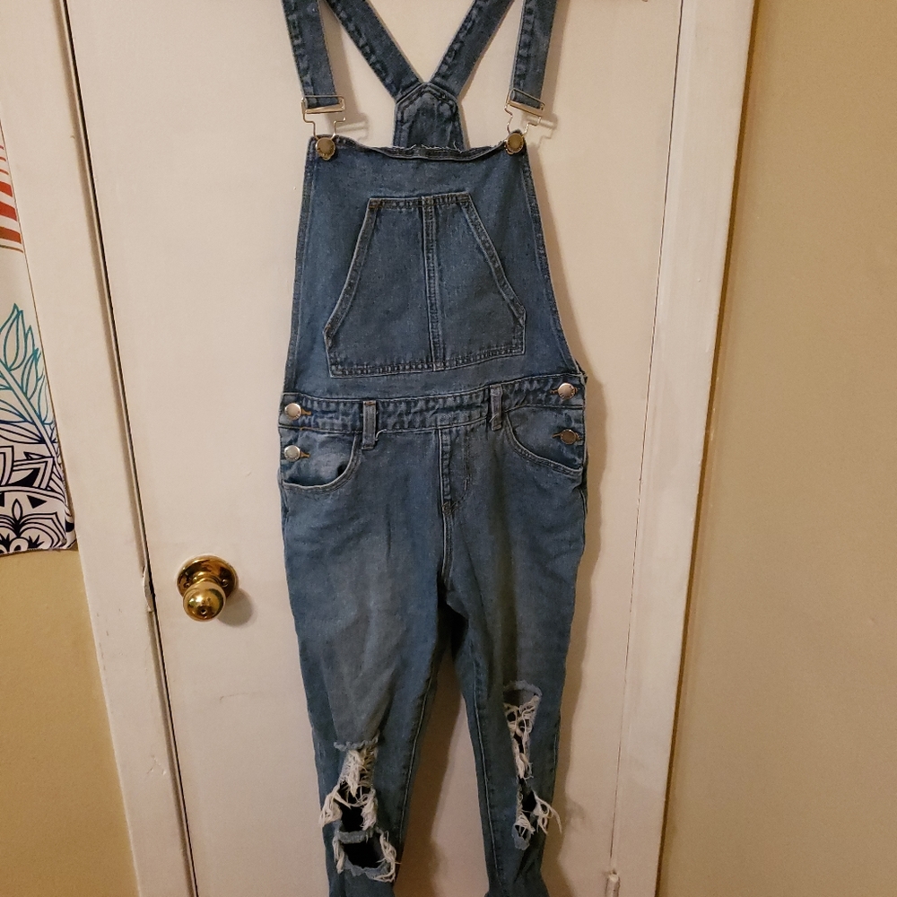 Twin Sisters Distressed Overalls